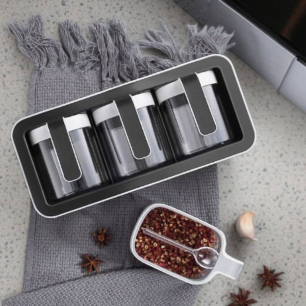 家用調味罐組合套裝 廚房收納必備 防水調料盒家用鹽罐味精瓶收納套裝