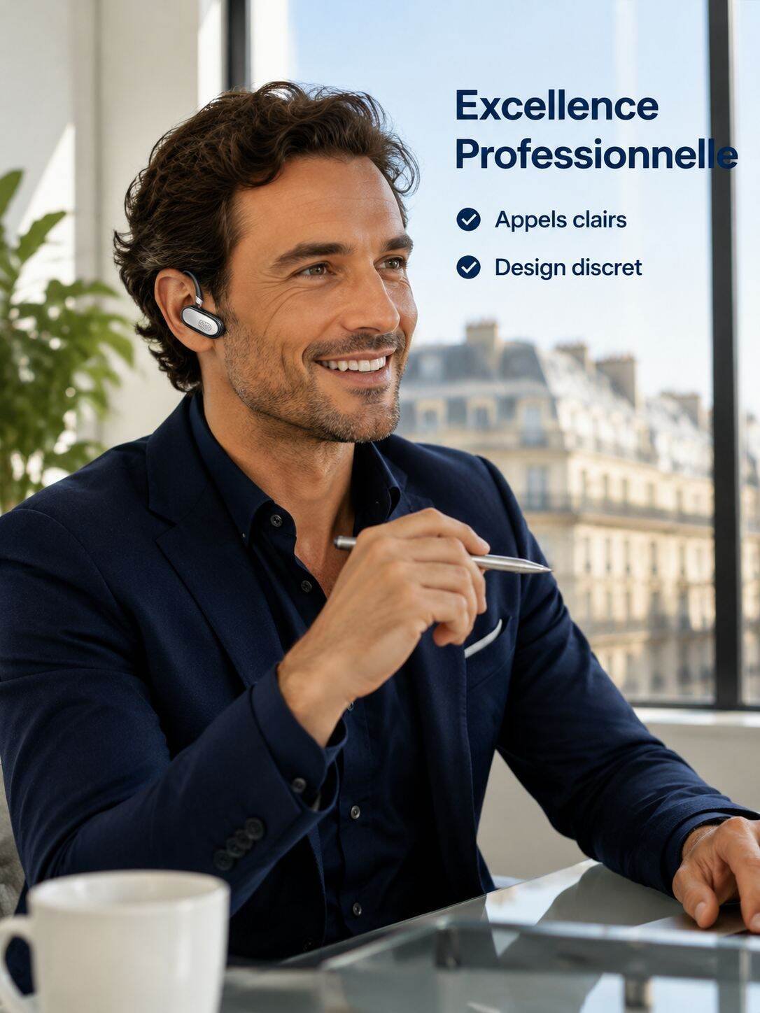 Oreillette Bluetooth pivotante multi-angle, à accrocher à l'oreille