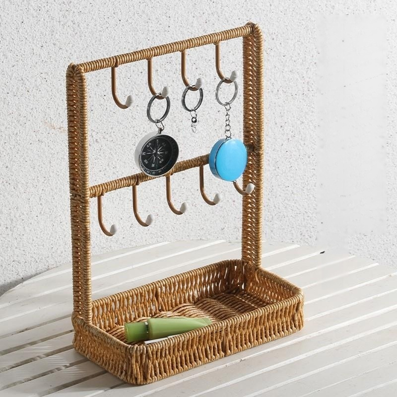 おしゃれなラタン風キー収納ラック