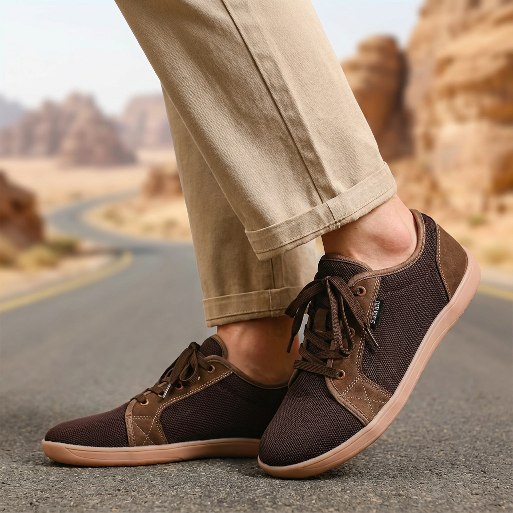 حذاء رياضي رجالي كاجوال بمقدمة واسعة ومضاد للانزلاق