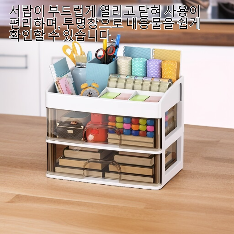 책상 위에 놓인 서랍형 데스크탑 수납장