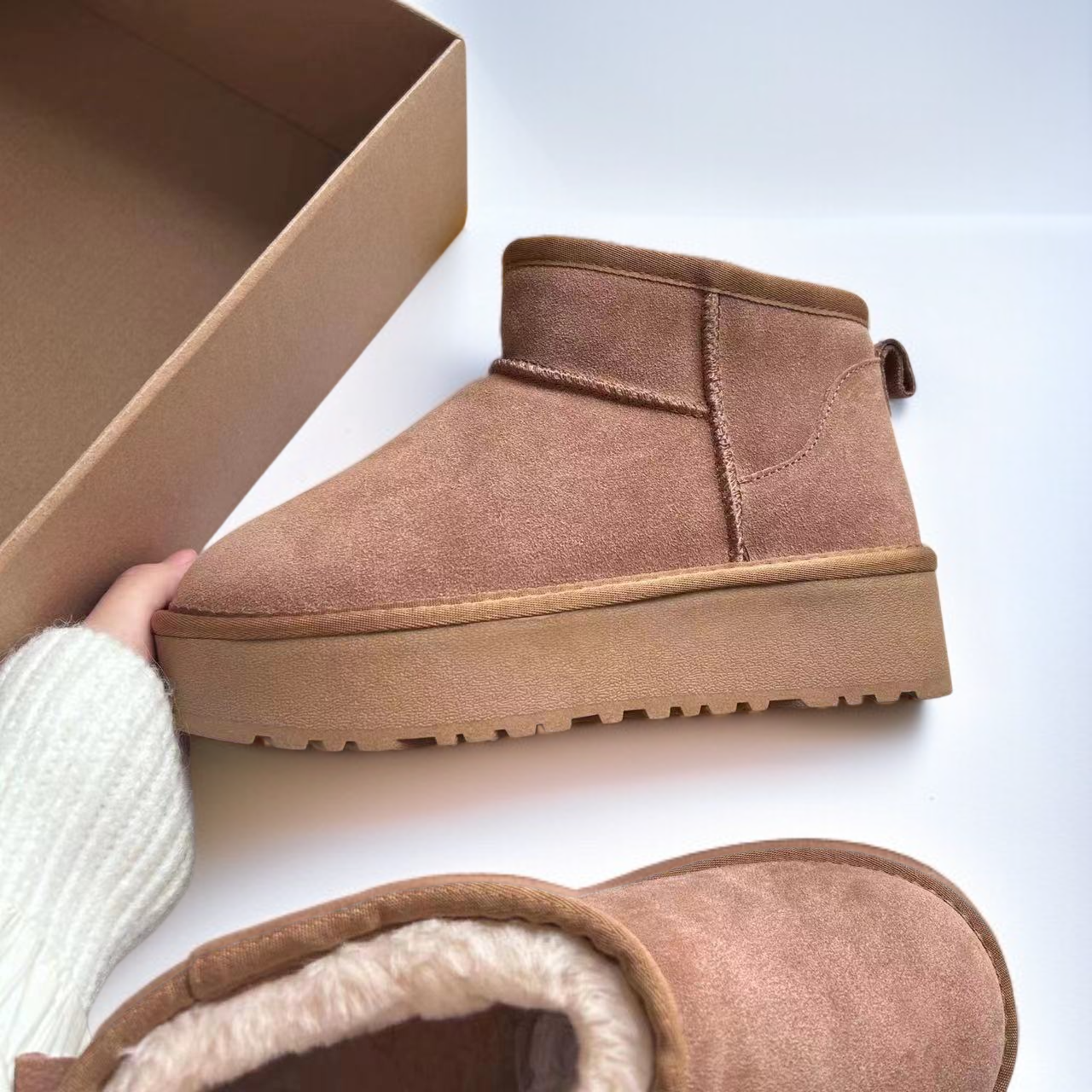 여성용 두꺼운 밑창의 겨울용 따뜻한 눈 부츠