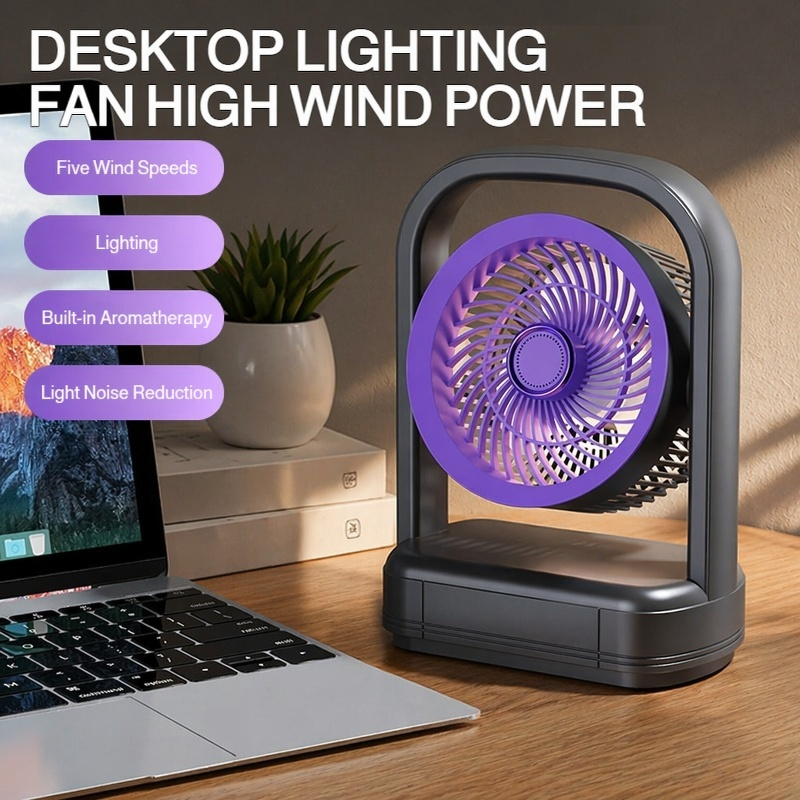 Powerful Desktop Fan with LED Light