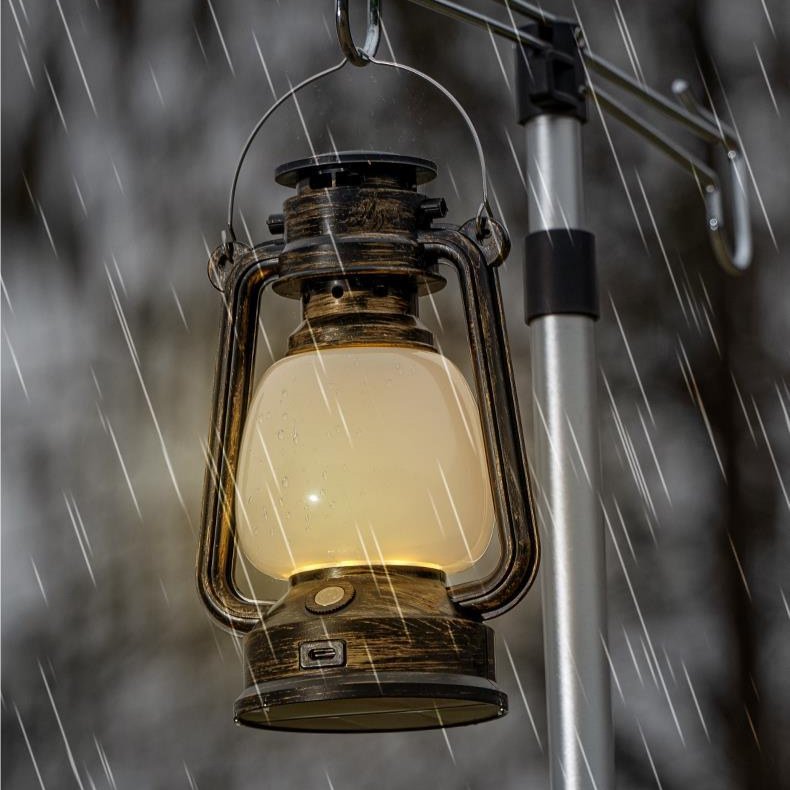 復古可充電露營燈－長效電池，防水夜燈