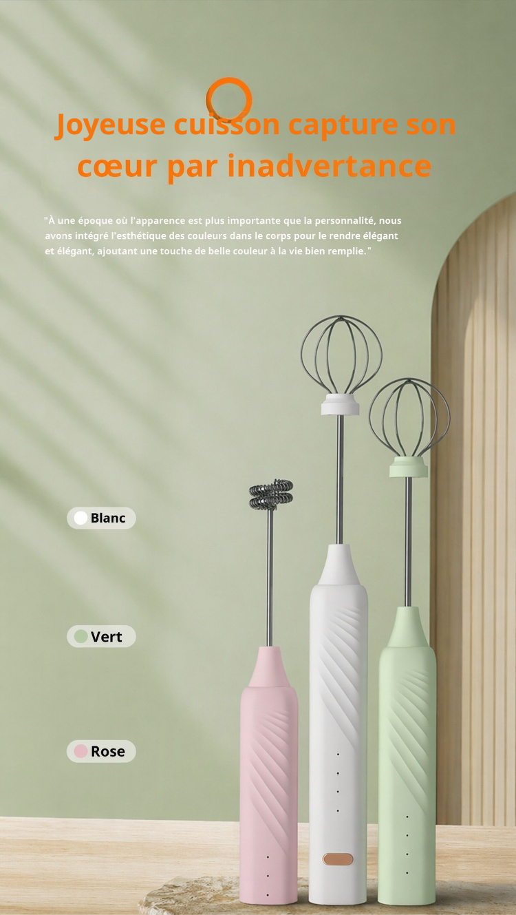 Mixeur rechargeable pour lait crémeux