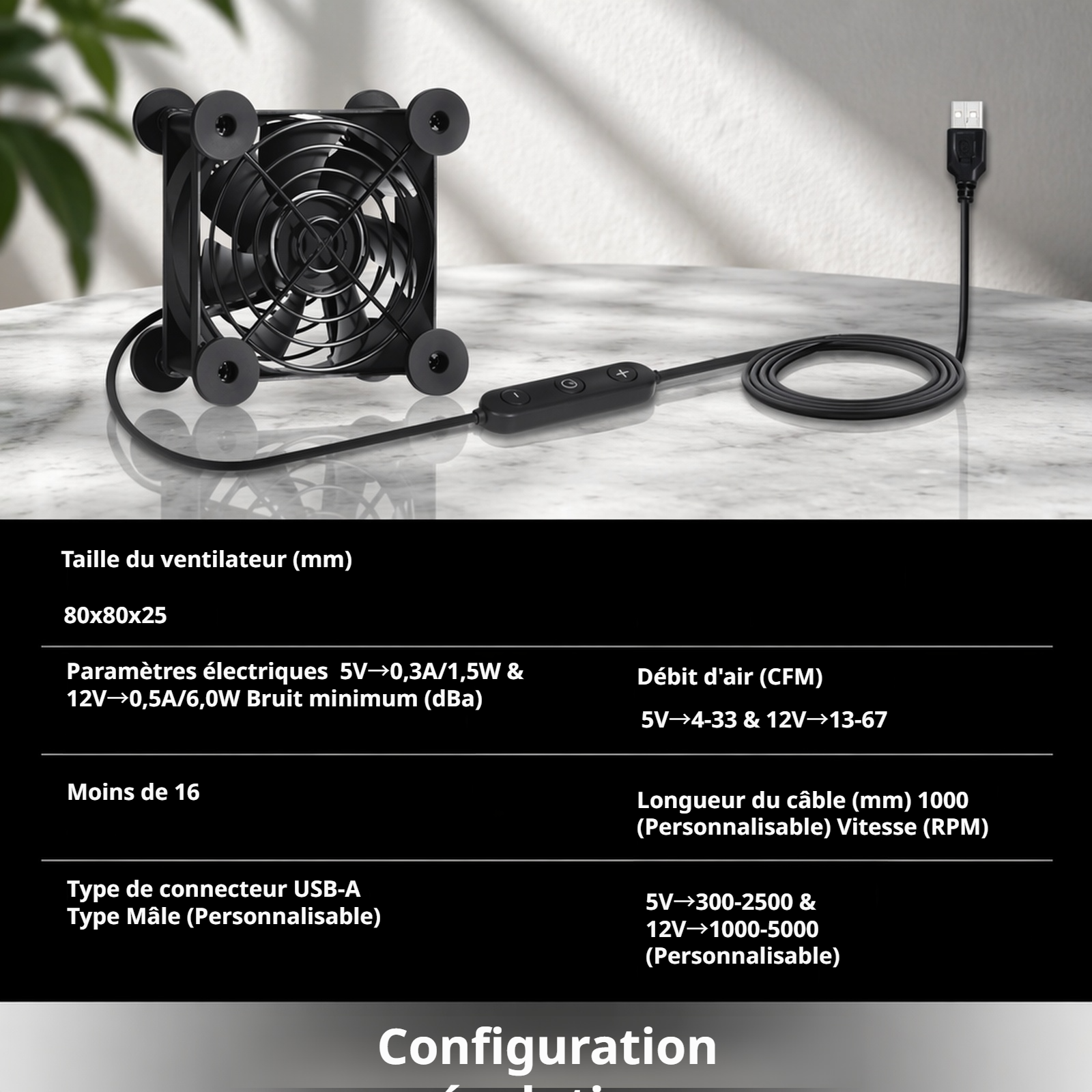 Ventilateur de bureau pour refroidissement de routeur sans fil