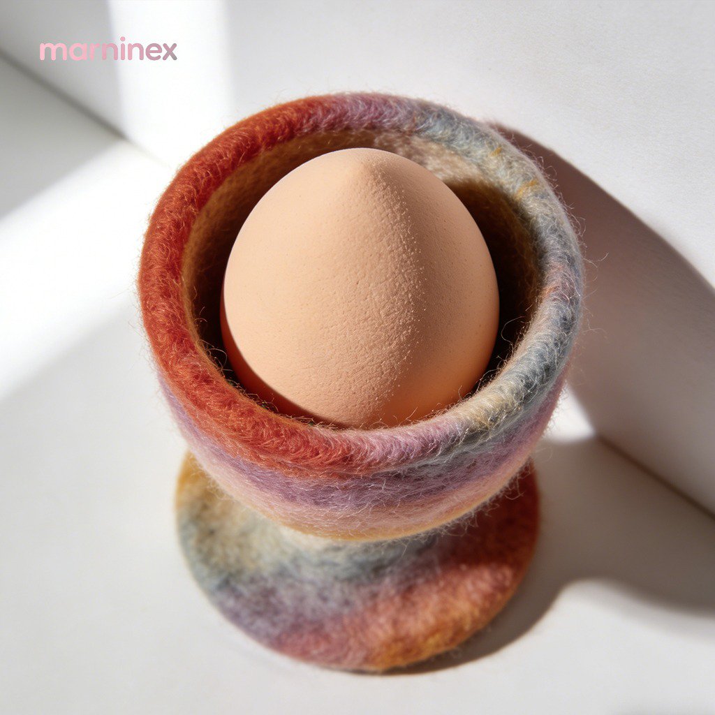 Bonita bandeja para huevos de fieltro estilo japonés (3 piezas)