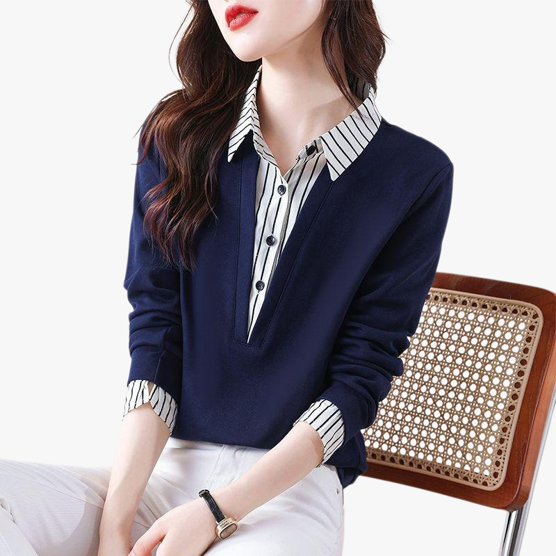 가짜 투피스 셔츠 여 긴팔 맨투맨 봄가을 신상 스타일리쉬 니트 상의 이너