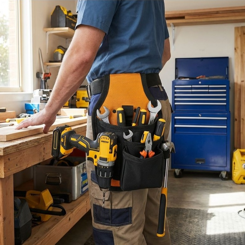 耐摩耗性と厚みのあるハードウェアツール用ウエストバッグ