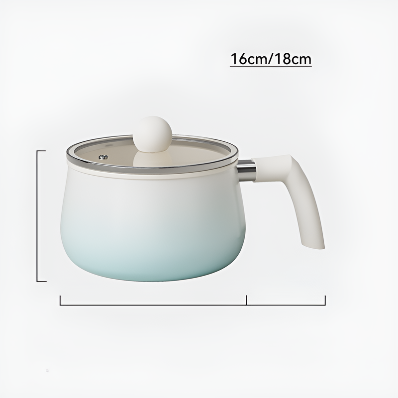 Fluorine-Free Gradient Blue Ceramic Milk Pan