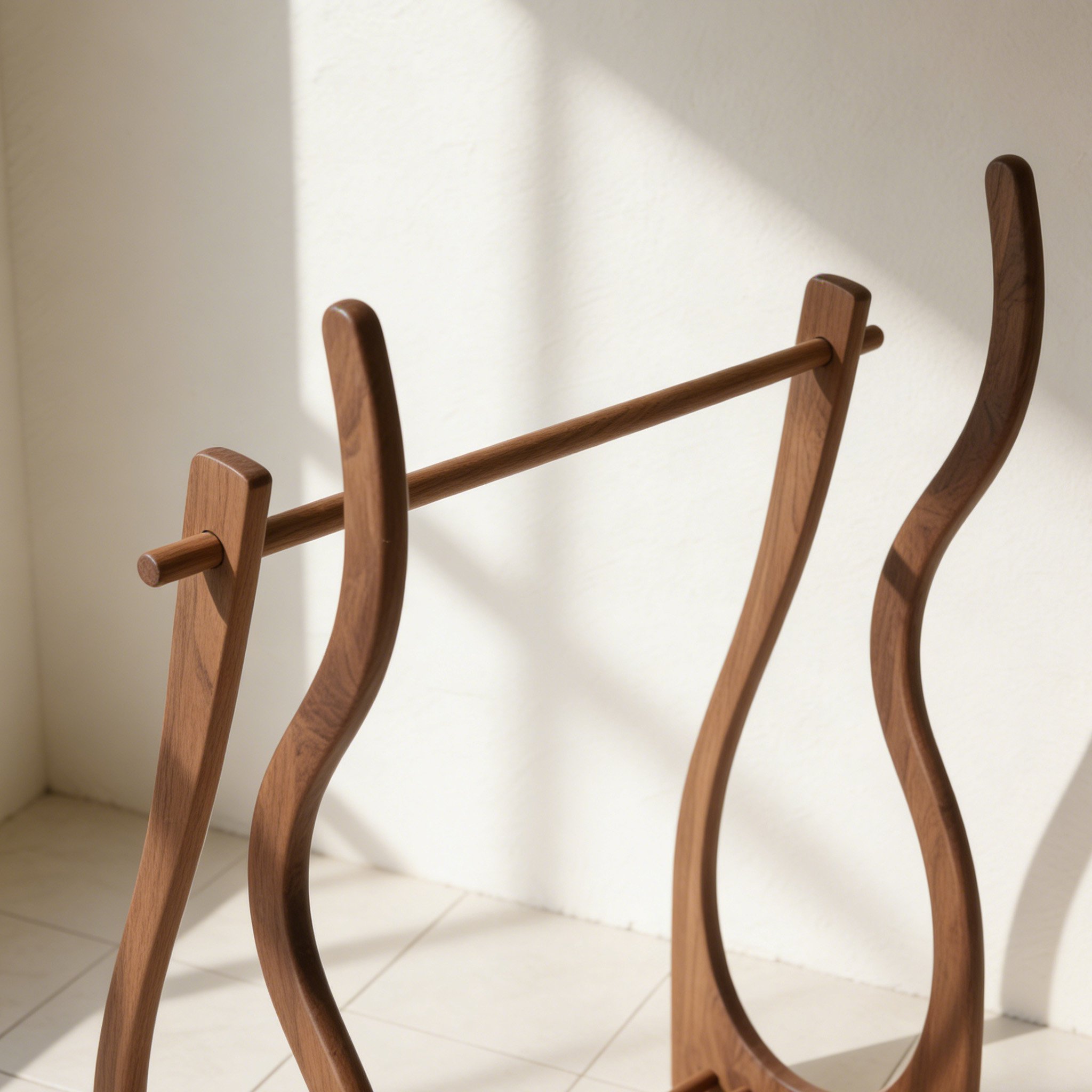 ราวแขวนเสื้อไม้เนื้อแข็งดีไซน์ทันสมัย