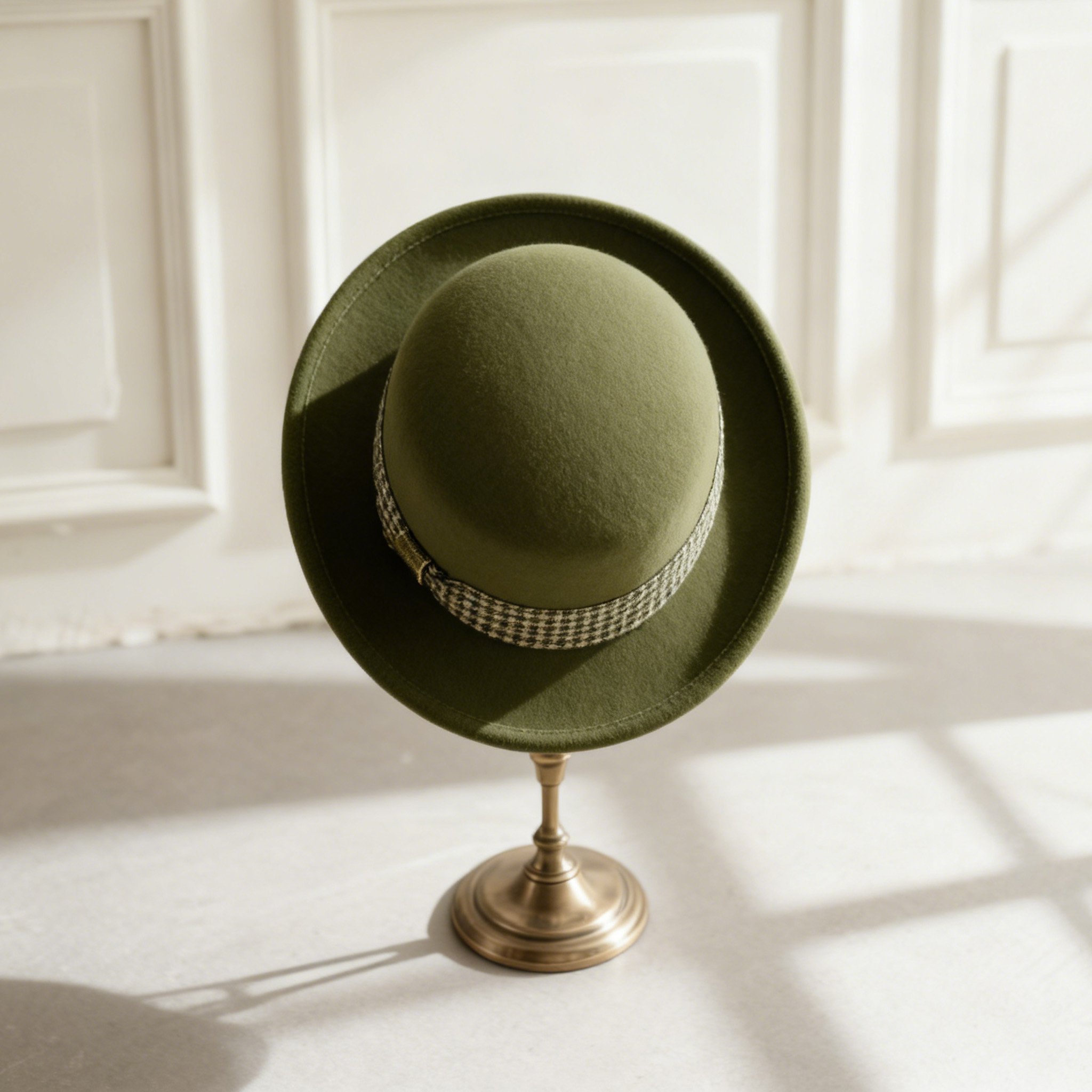 여성용 클래식 울 레트로 모자