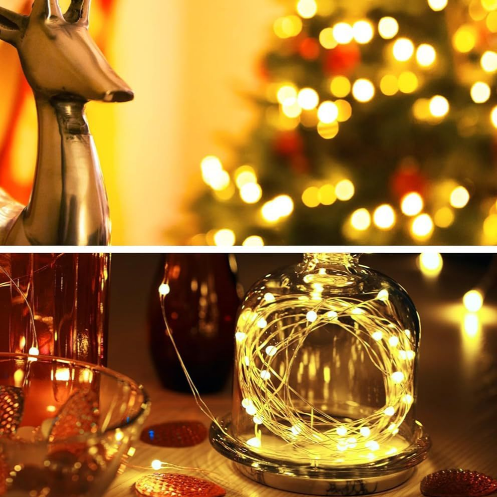 English: Christmas LED Fairy String Lights, Waterproof Firefly Starry Decorative Lights