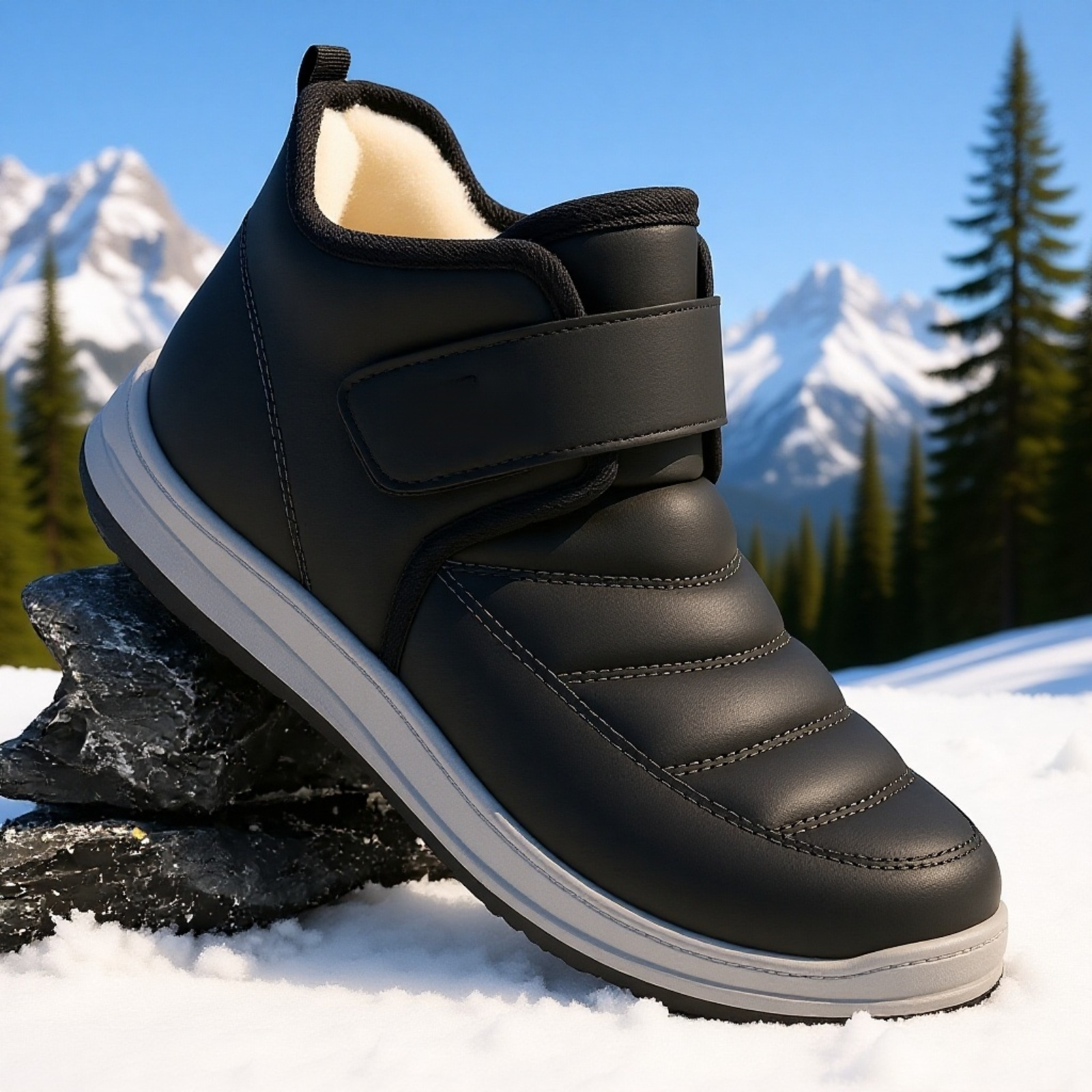 裏起毛厚手スノーブーツ 暖かいメンズシューズ