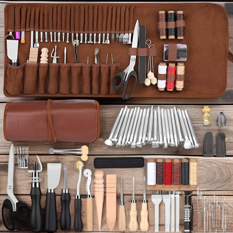 DIY 가죽 제작 및 재봉 세트, 다이아몬드형 송곳 포함, 해외 인기 상품