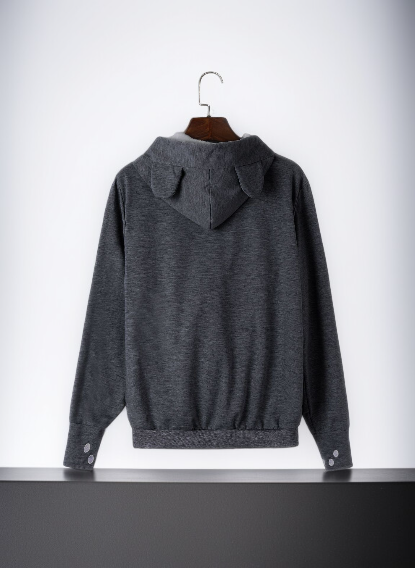 편안한 핏의 자수 대형 포켓 후드티