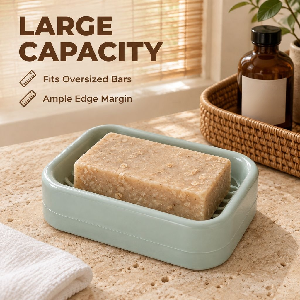 Space saving double tier soap container for organized bathroom countertop