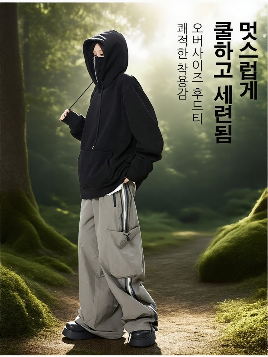 아메리칸 스트리트 힙합 닌자 후드티 남녀공용