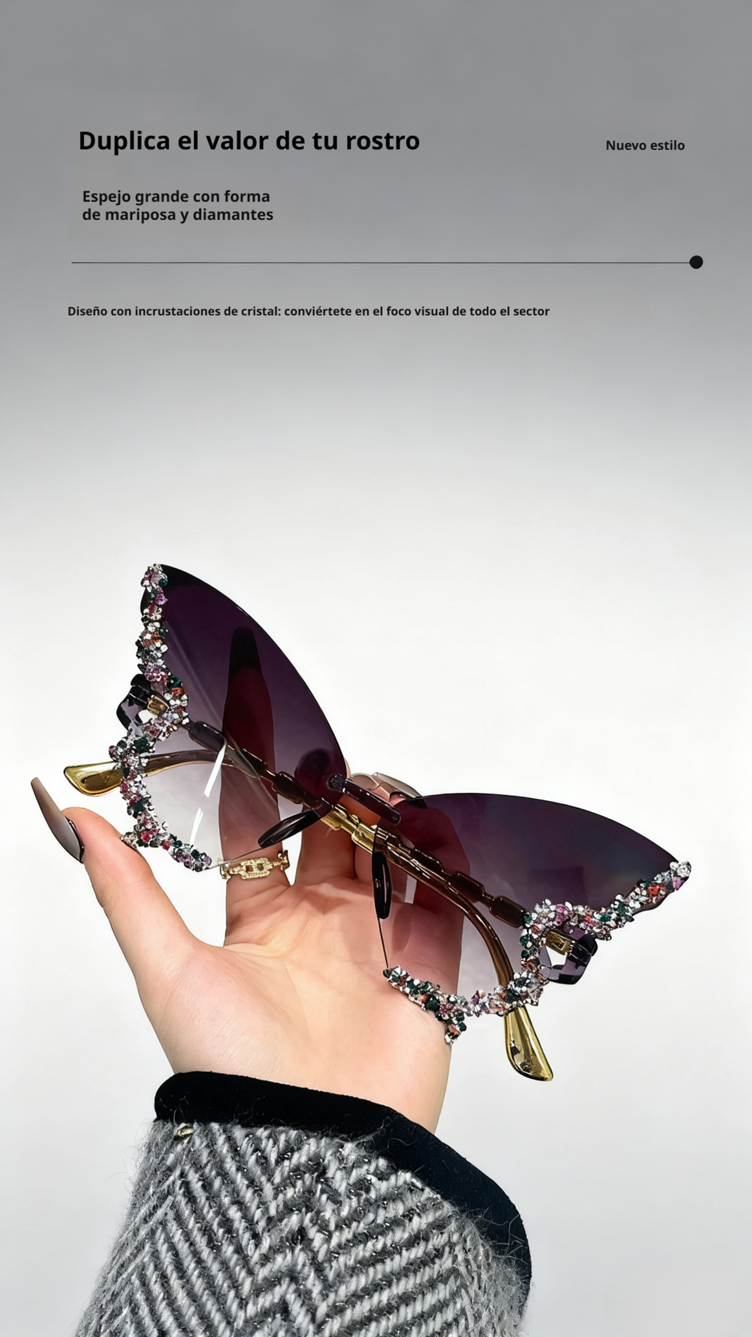 Gafas de sol mariposa elegantes para mujer