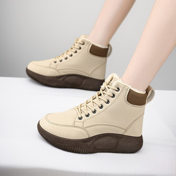 여성 겨울 기모 보온 두꺼운 밑창 고방면 신발