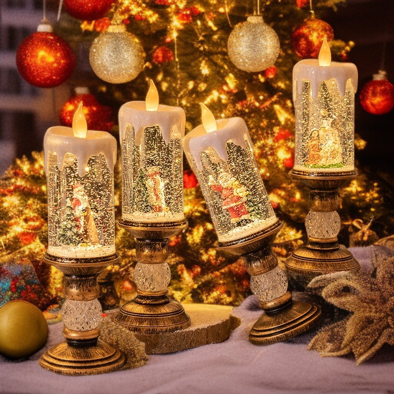 크리스마스 물이 채워진 양초