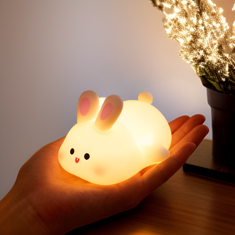 Creative Bunny Tap Lamp Kids Bedroom Bedside Night Light