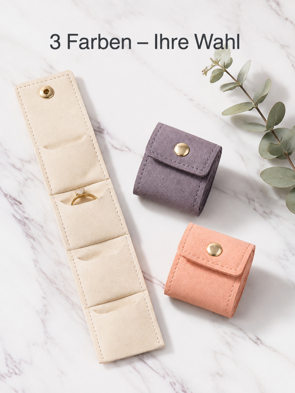 Tragbare Schmucktasche mit Fächern – Reise-Organizer für Ringe, Ohrringe und Schmuck