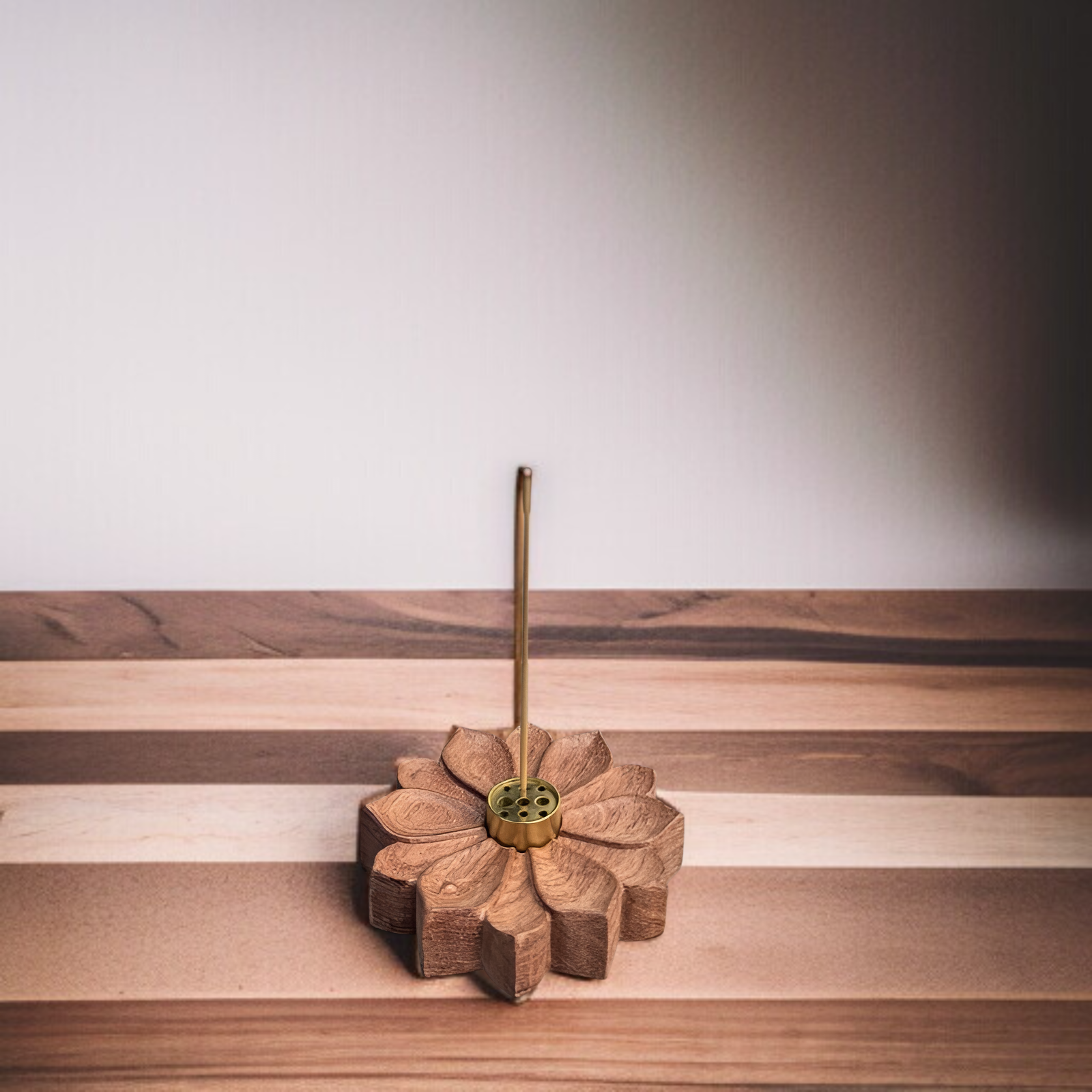 實木沉香蓮花九孔香插