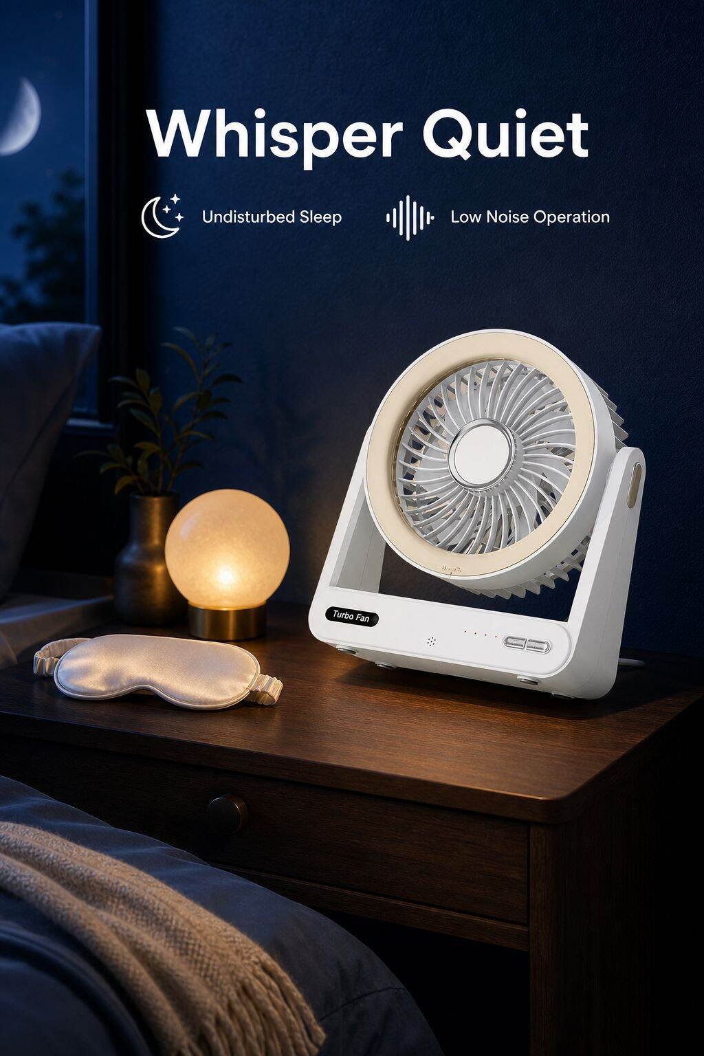 Silent Desktop Fan, Smart Wall-Mountable Circulating Air Fan