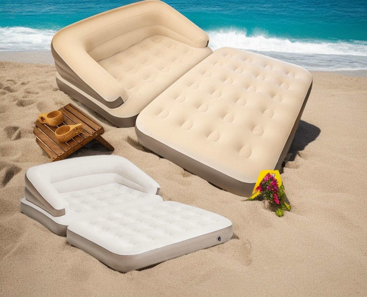 가방에 넣은 접이식 공기주입식 소파