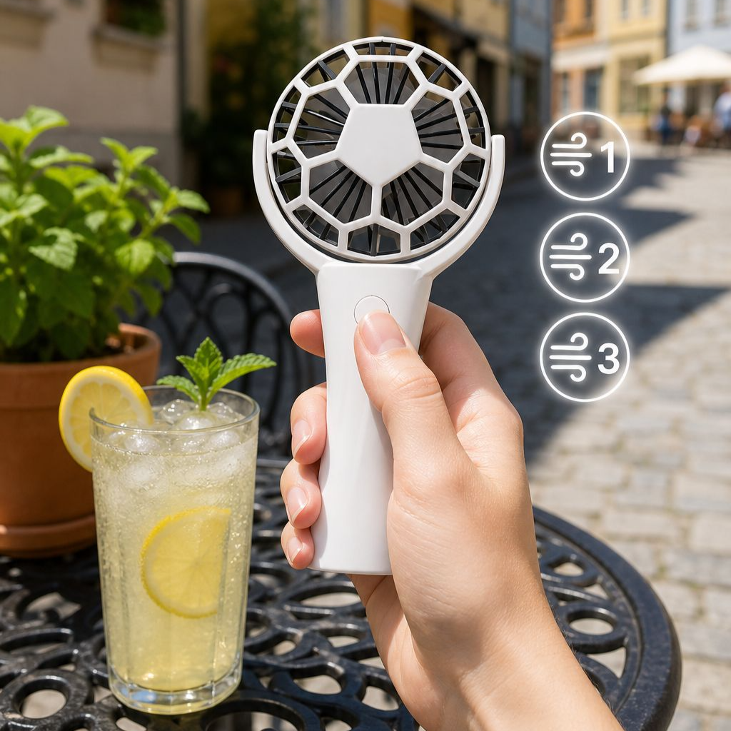 Outdoor tragbarer USB-Mini-Fußball-Handventilator für Schreibtisch und Hand