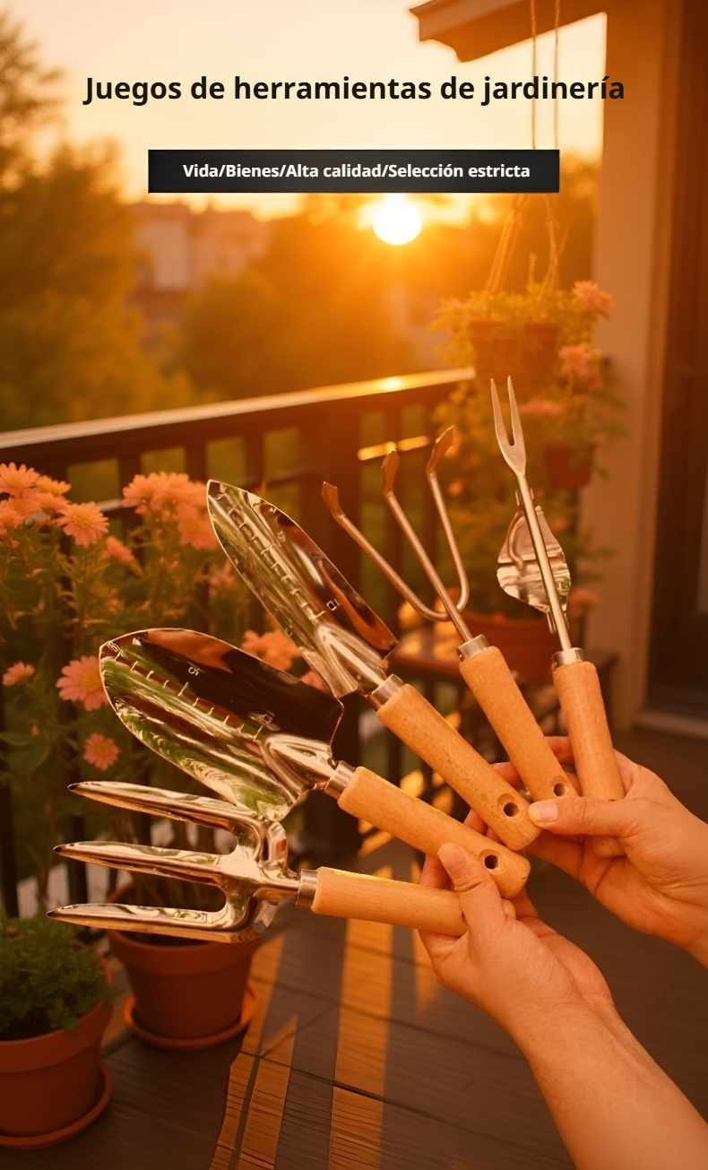 Herramientas de jardinería ergonómicas para flores y vegetales