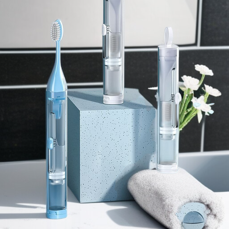 Compact All-in-One Travel Toothbrush Kit