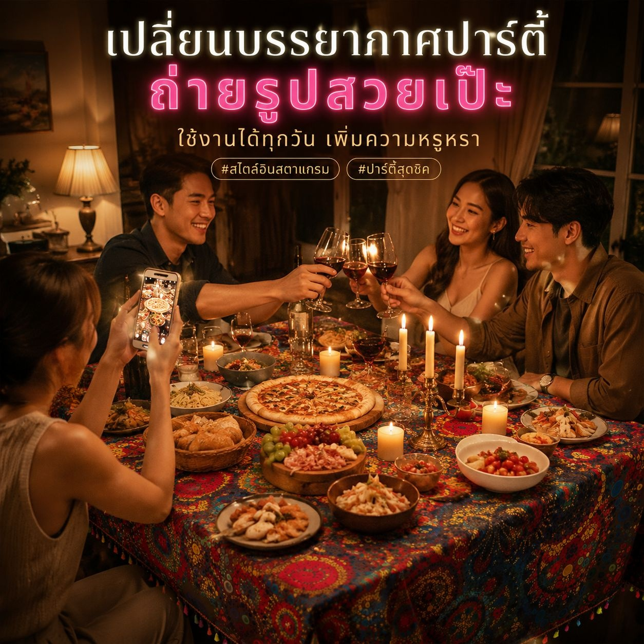 ผ้าปูโต๊ะโบฮีเมียนกันน้ำ พู่สีสันสดใส ทนต่อการใช้งาน ป้องกันฝุ่น