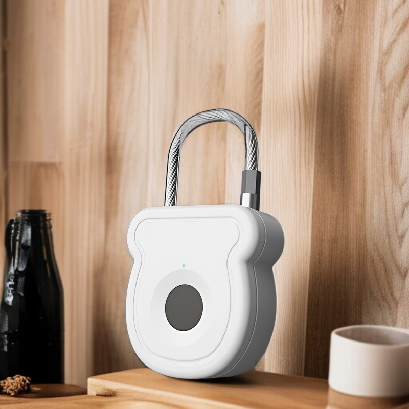 スマート指紋南京錠 アウトドア用荷物指紋ロック ステンレススチールドアキャビネット南京錠 金融バックパック指紋南京錠