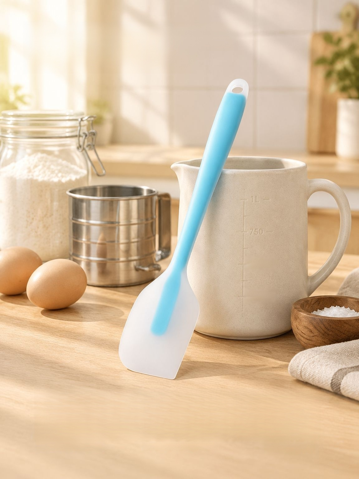 Lebensmittelechter Silikon Teigschaber zum Backen
