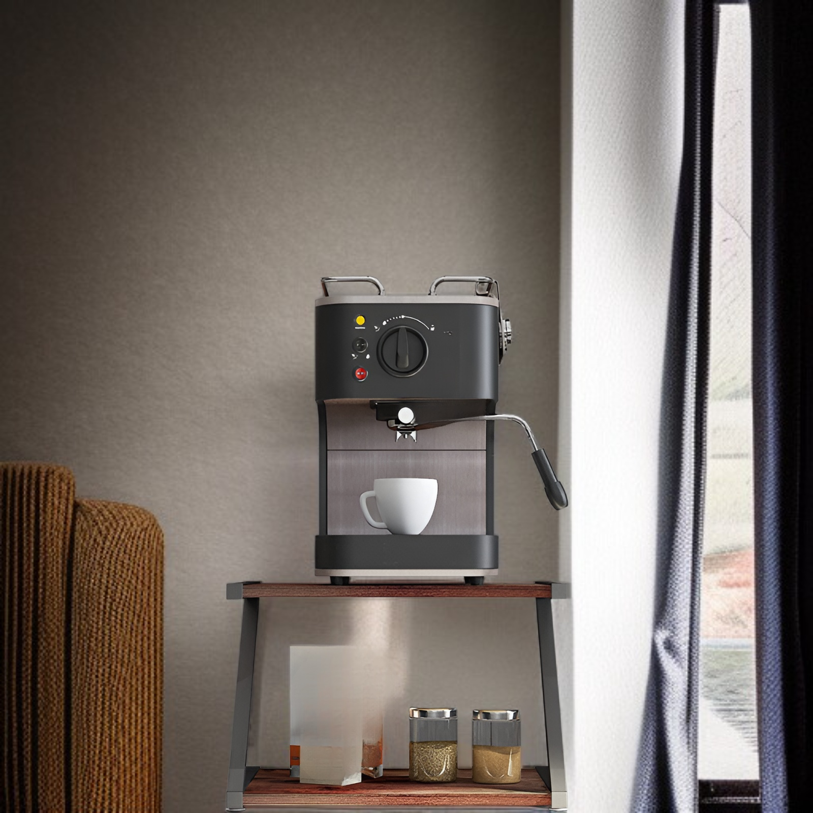 シンプルな多層構造の木製本棚