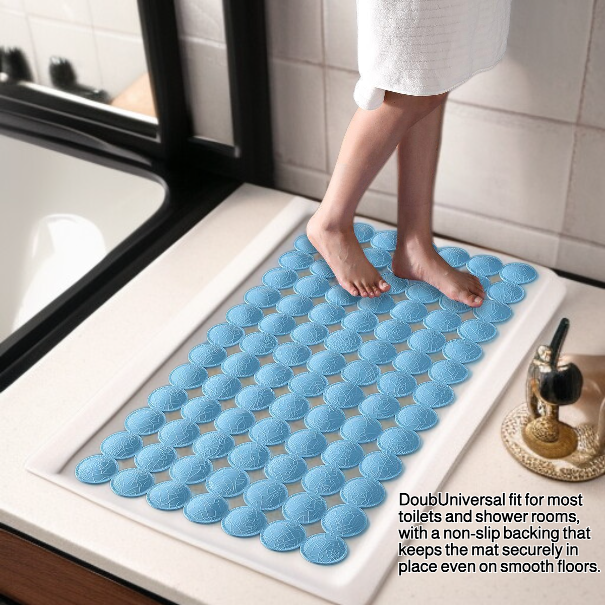 Round textured bathroom anti-slip mat for toilet shower room