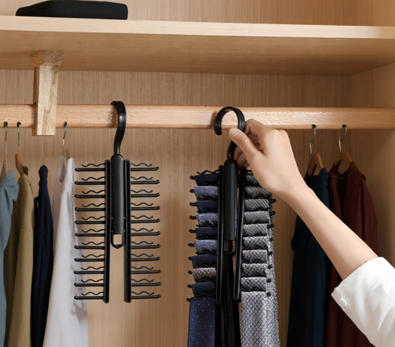 طريقة تعليق الحزام على رف التخزين