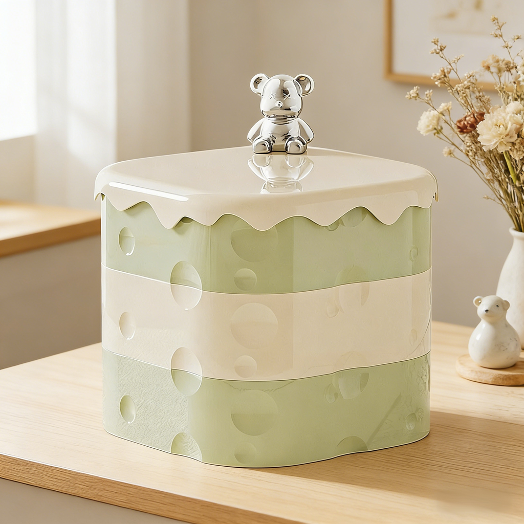 多層糖果盒帶蓋防塵旋轉客廳乾果盒