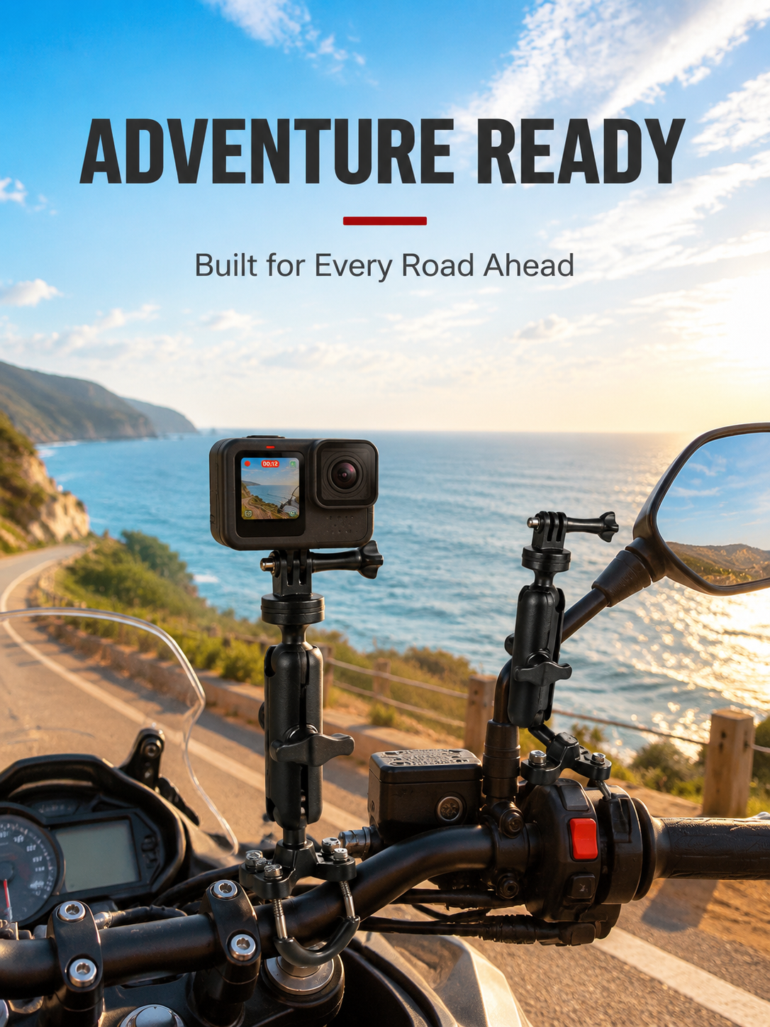 Bike Camera Mount for Insta360/Gopro, Universal Motorcycle & Bicycle Shooting Accessory