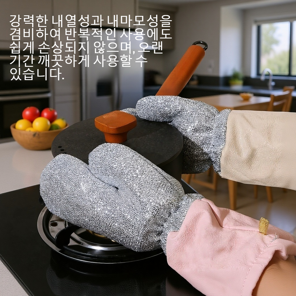 두꺼운 내열강선 청소 장갑