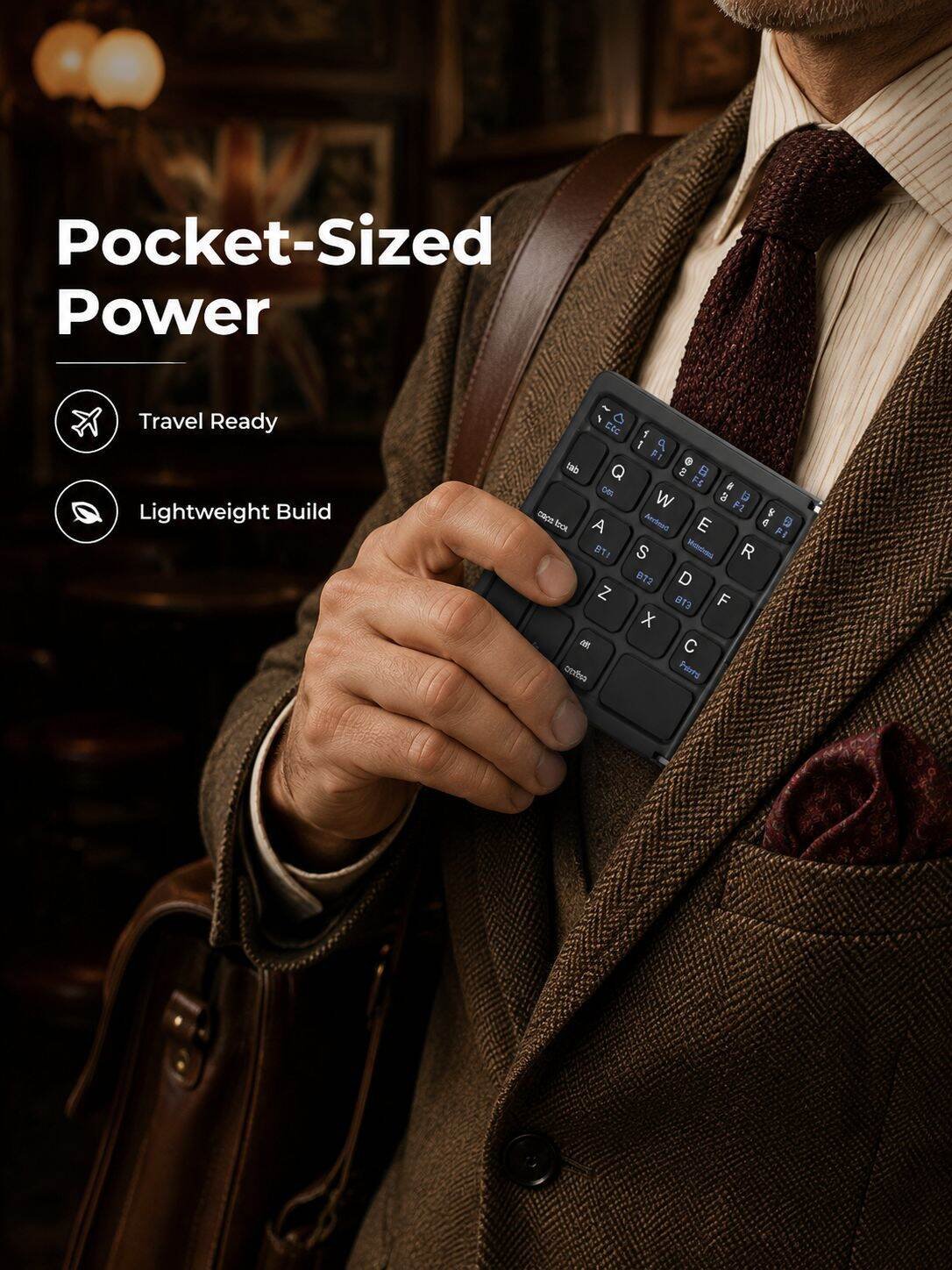 Three-Fold Bluetooth Wireless Portable Keyboard