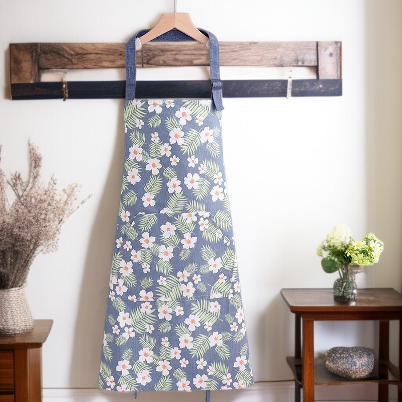Delantal doméstico de lona de algodón con diseño de girasol para cocina