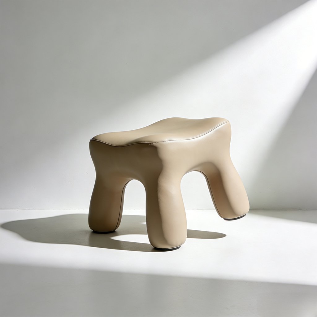 家庭用レザー小椅子の全体写真