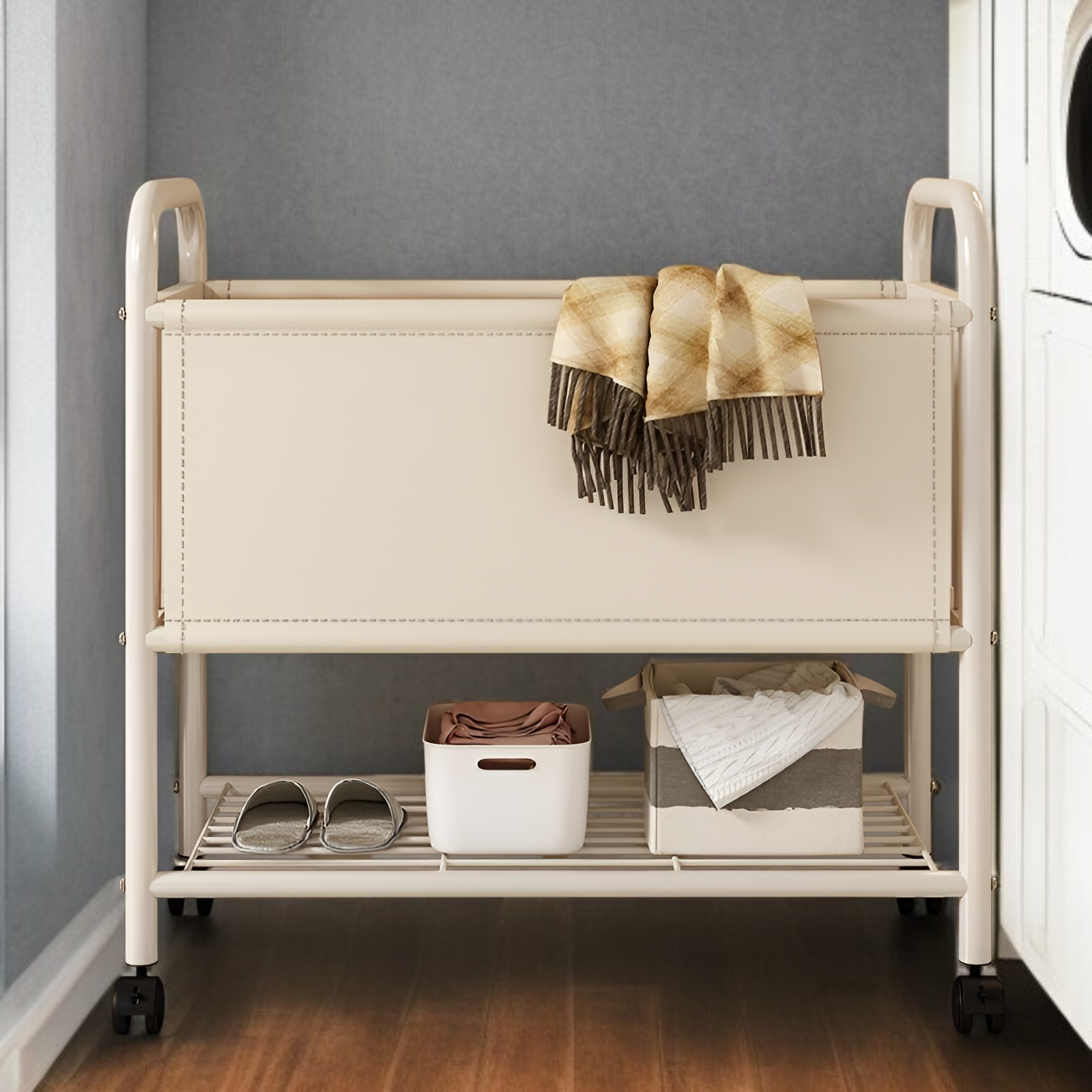 家庭用可動式汚れた衣類バスケットバスルーム大容量ランドリーバスケット寝室衣類収納カートラック