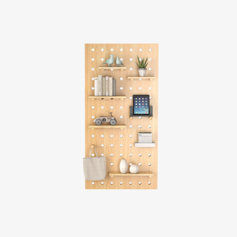 Solid Wood Entryway Wall-mounted Storage Display Rack