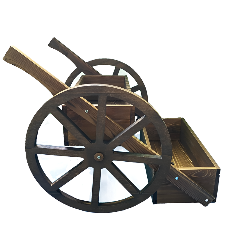 Solid Wood Flower Cart, Decorative Trolley for Balcony