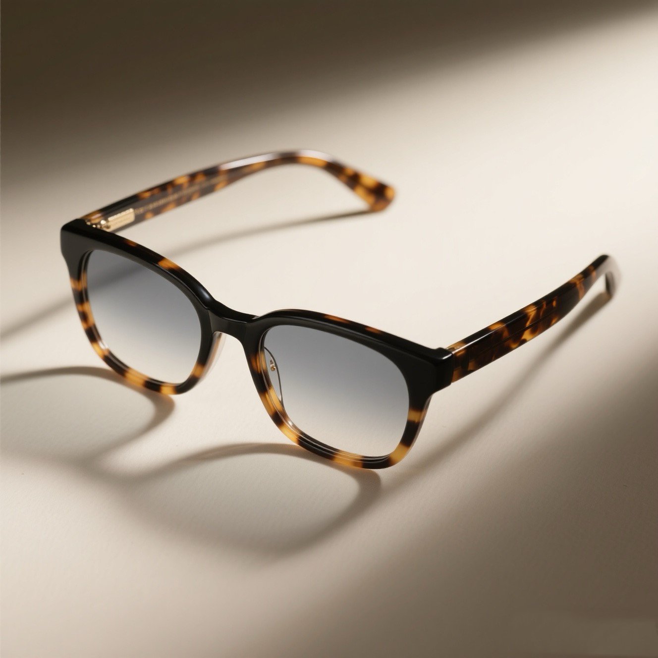 แว่นกันแดดสีเทาไล่เฉดลายเสือดาวดีไซน์ทันสมัย