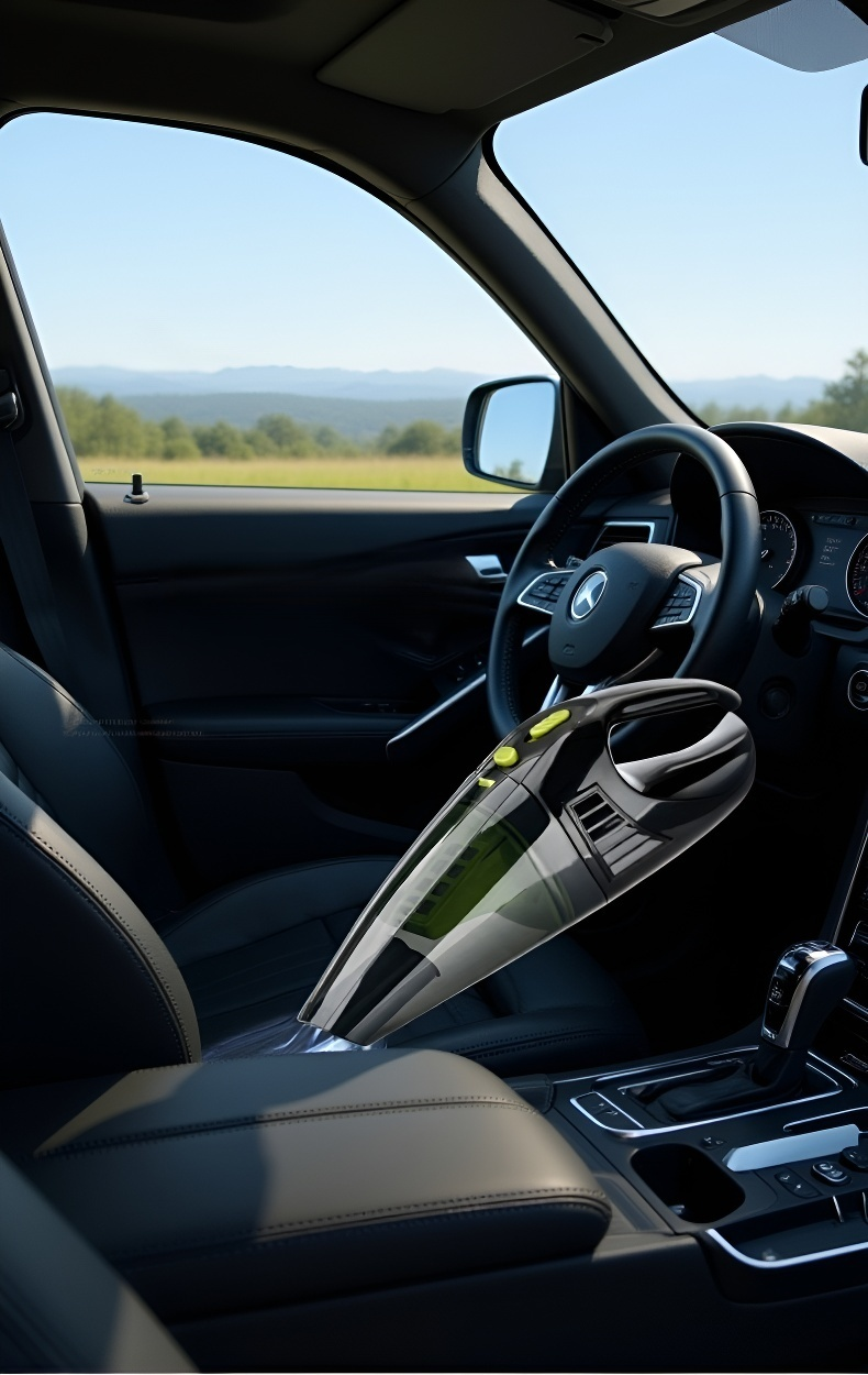 مكنسة لاسلكية محمولة للسيارة بتصميم عصري